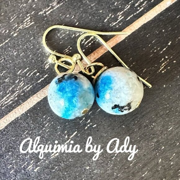 K2 jasper spheres drop earrrings - Picture 1 of 1